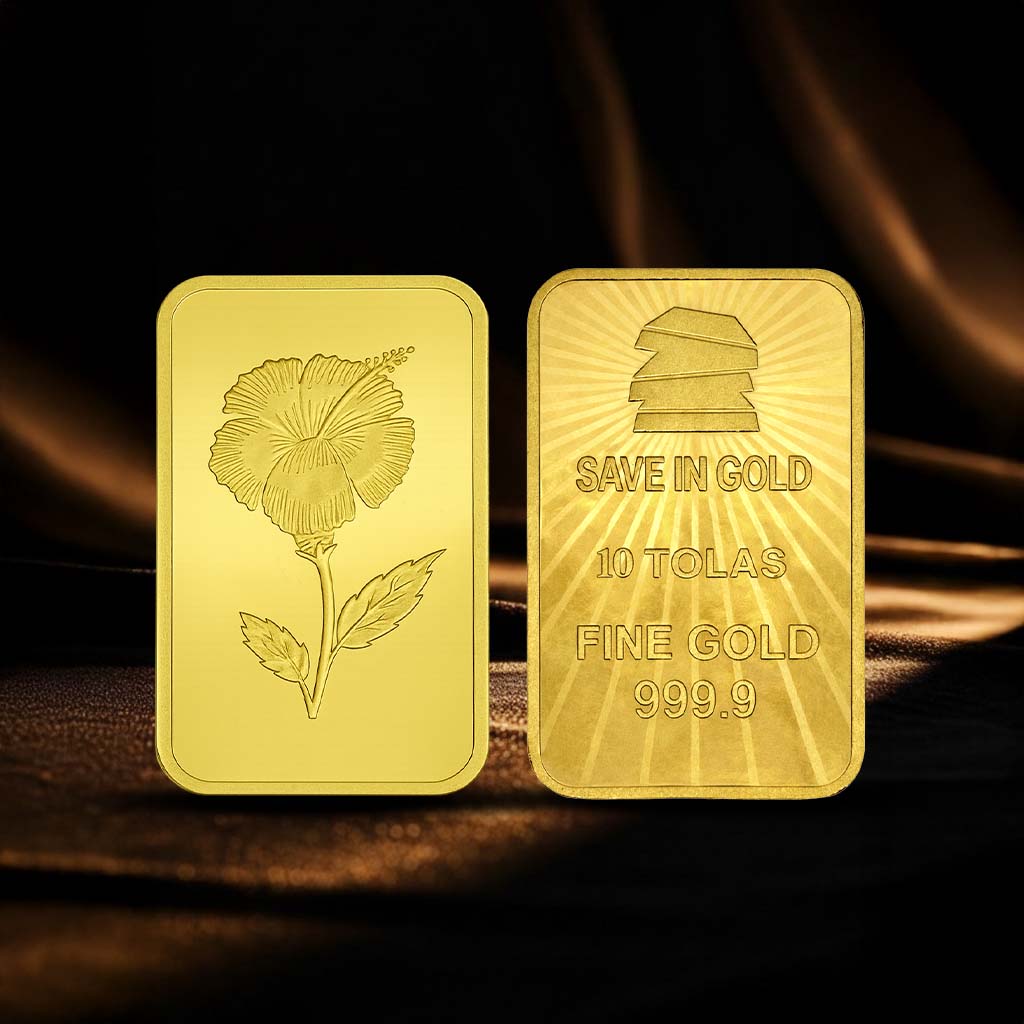 10 Tolas Elegant Flower Gold Bar